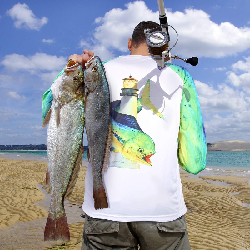 Palmyth Fishing Shirt for Men Long Sleeve Sun Protection UV UPF 50+ T-Shirts with Pocket (Mahi/Lighthouse, XXXX-Large) - Image 4